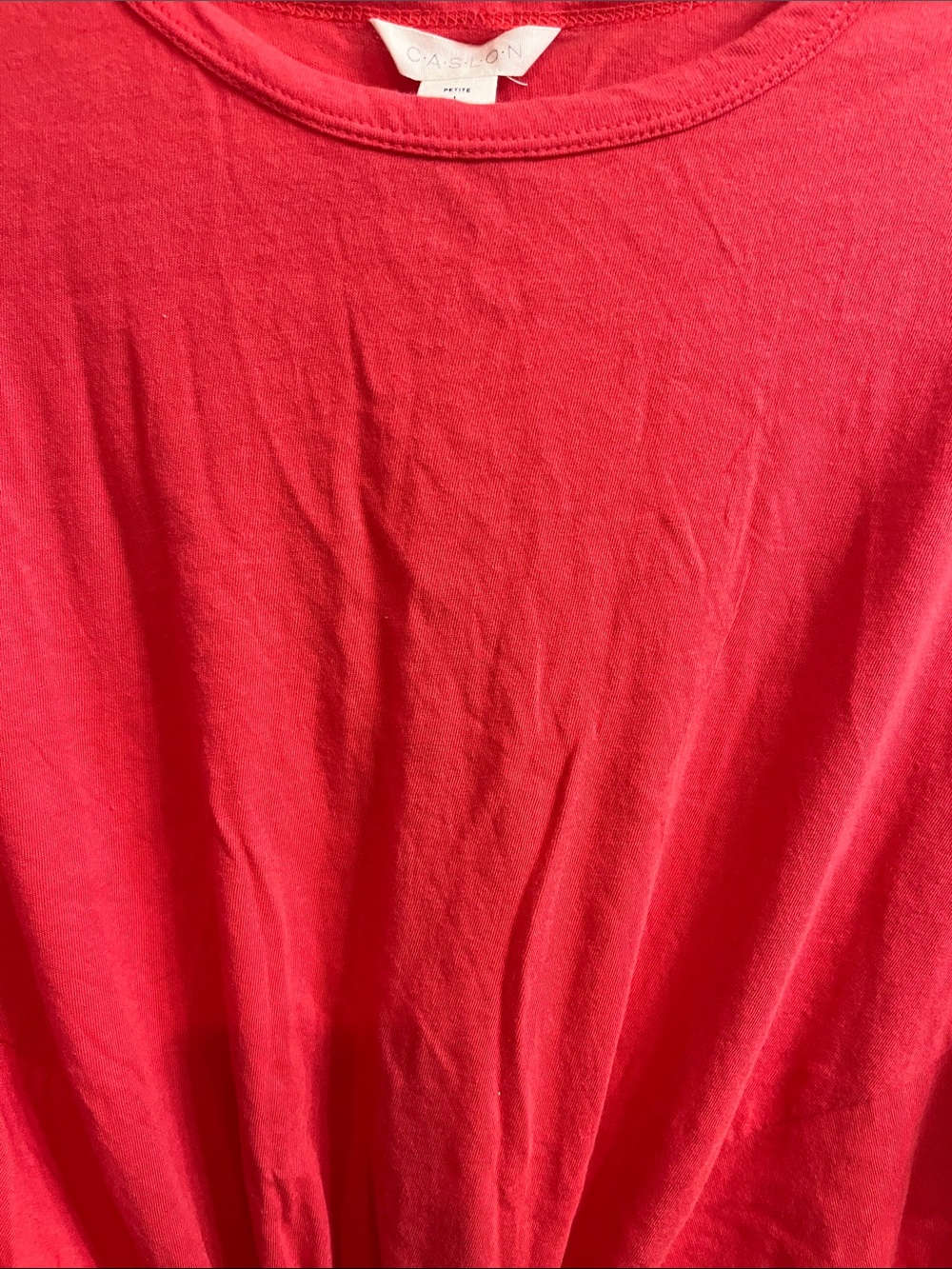 Caslon Red Short-Sleeve Tie-Front Tee - Picture 14 of 14